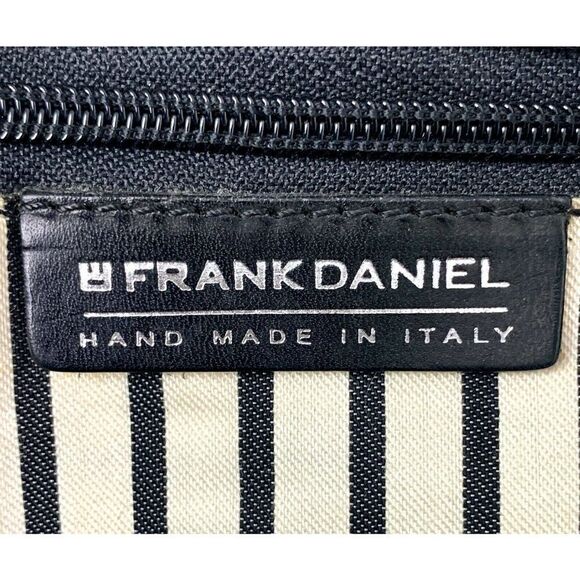 FRANK DANIEL ITALY BLCK NYLON GENUINE LEATHER TOTE CARRY-ON SHOULDER BAG HANDBAG - Picture 12 of 12